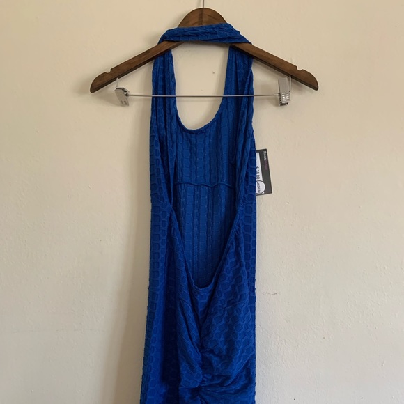 Blue multi-style halter jumpsuit - Picture 1 of 11